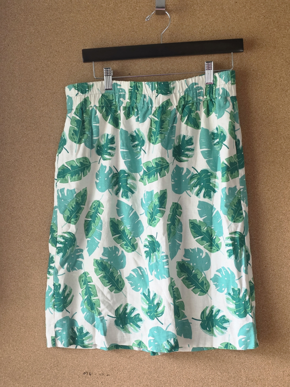 J.Crew Linen Viscose Tropical Leaf Skirt M Preppy With Pockets & Lined